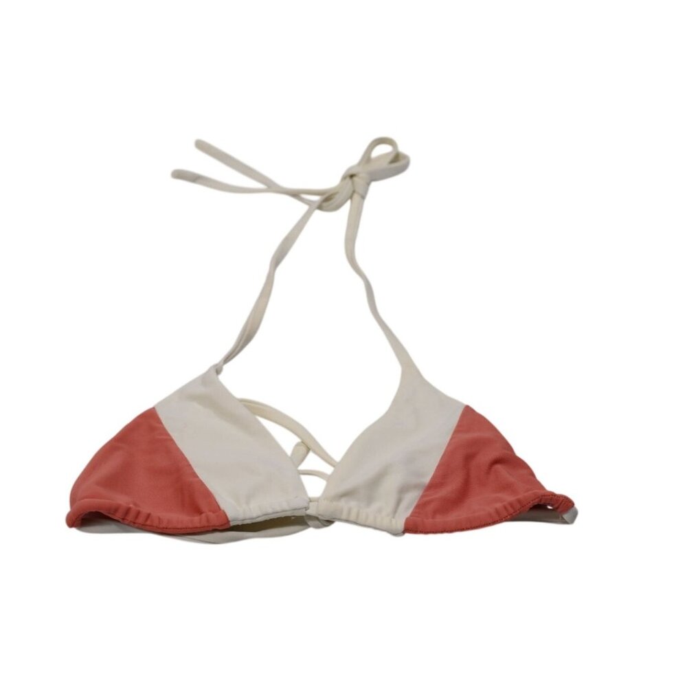 Maoi Triangle Bikini Top in Pink White
